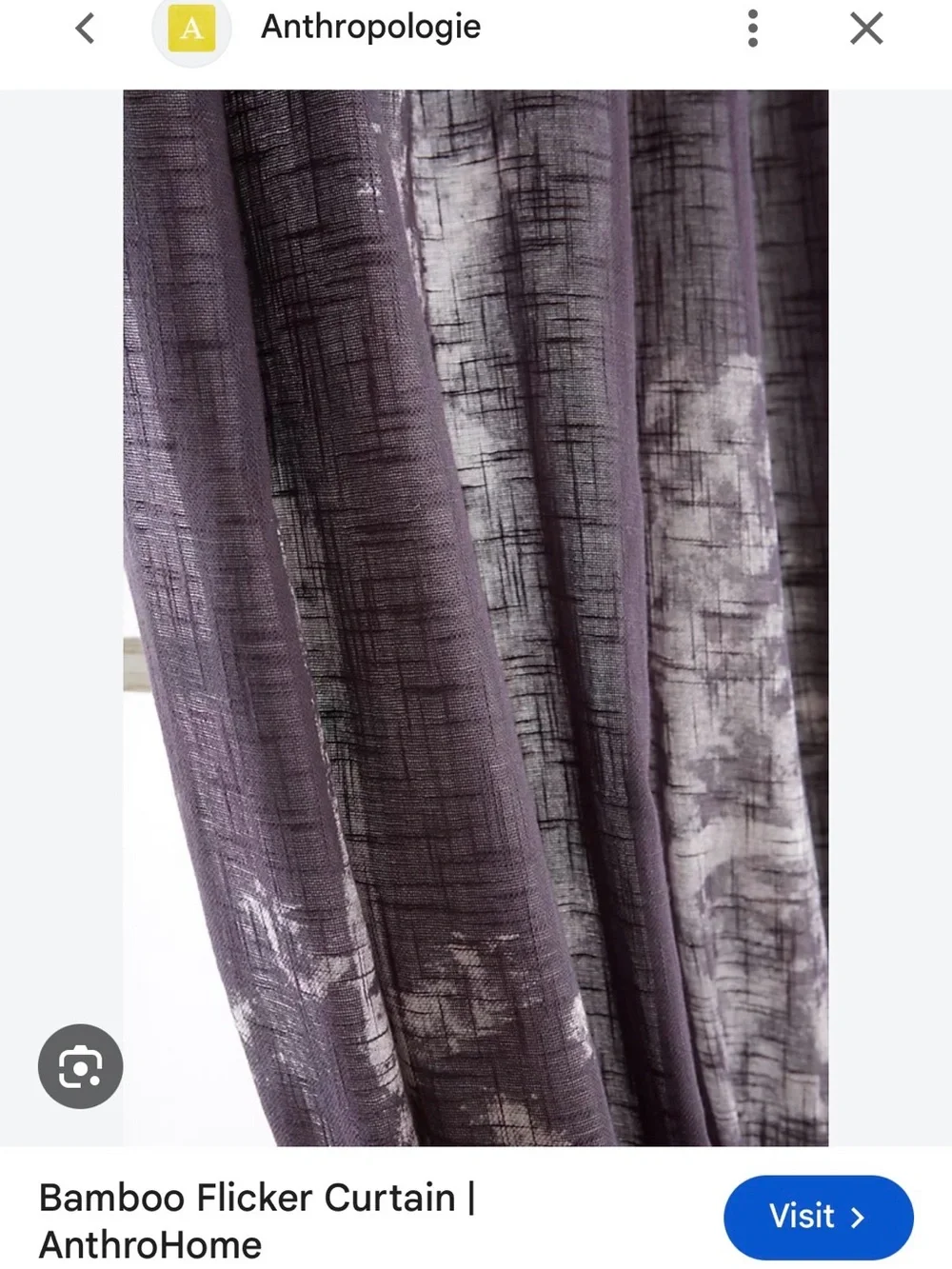 Anthropologie Navy Drapes with Bamboo-Print - 6 panels